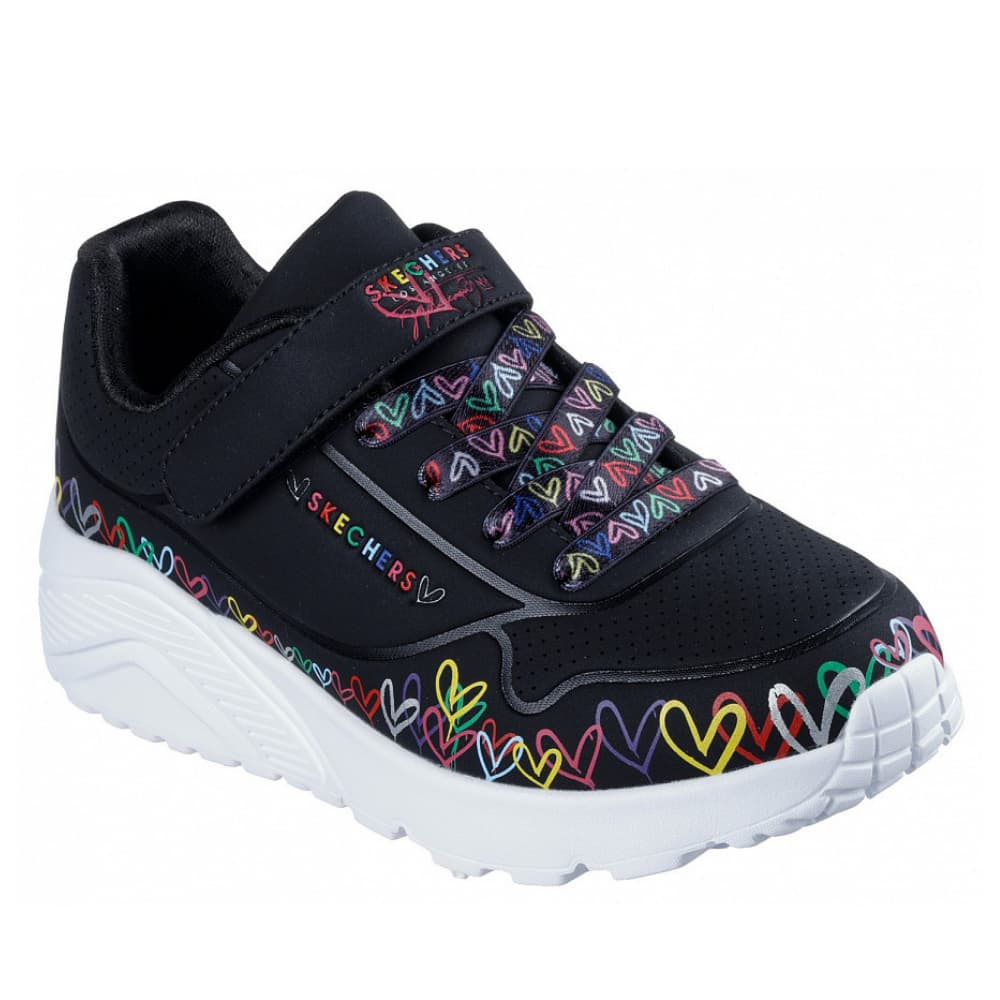 Skechers kids Girls JGoldcrown: UNO Lite - Heart Craze