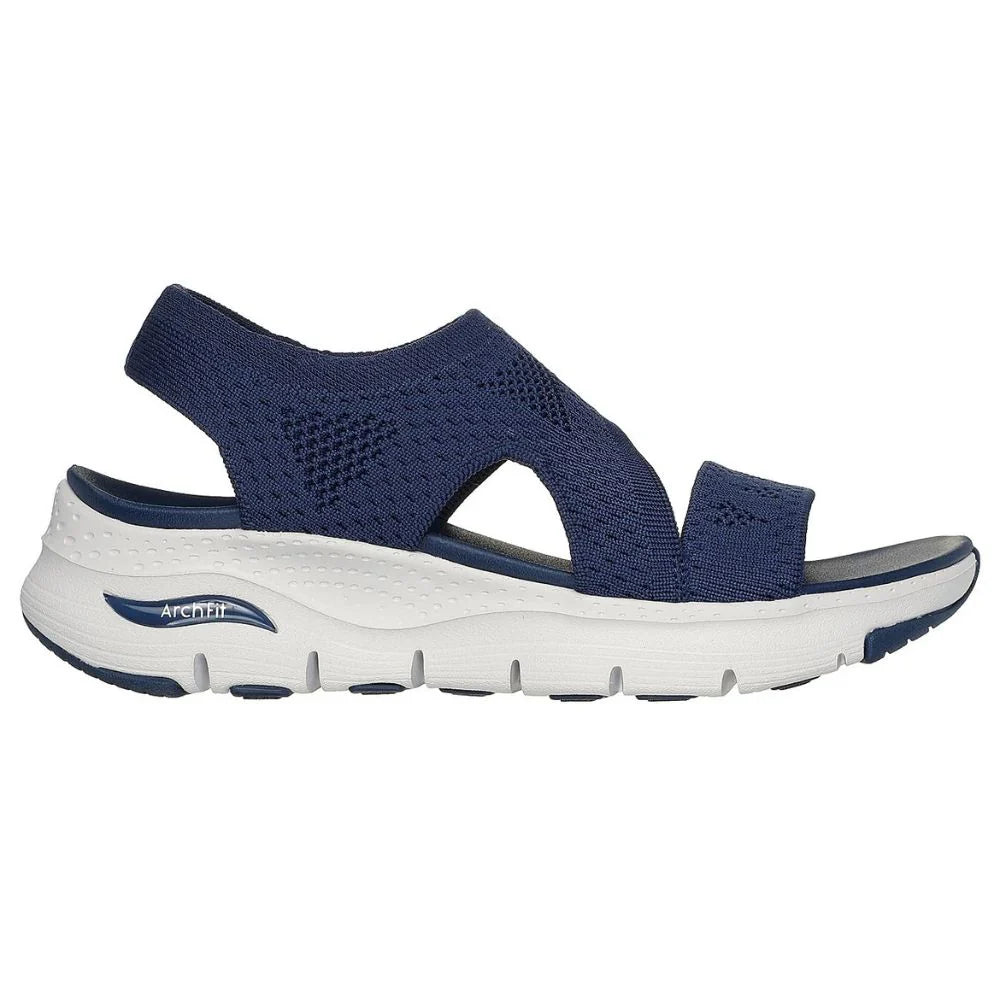 Skechers Women'sArch Fit Sandals Black Brightest Day