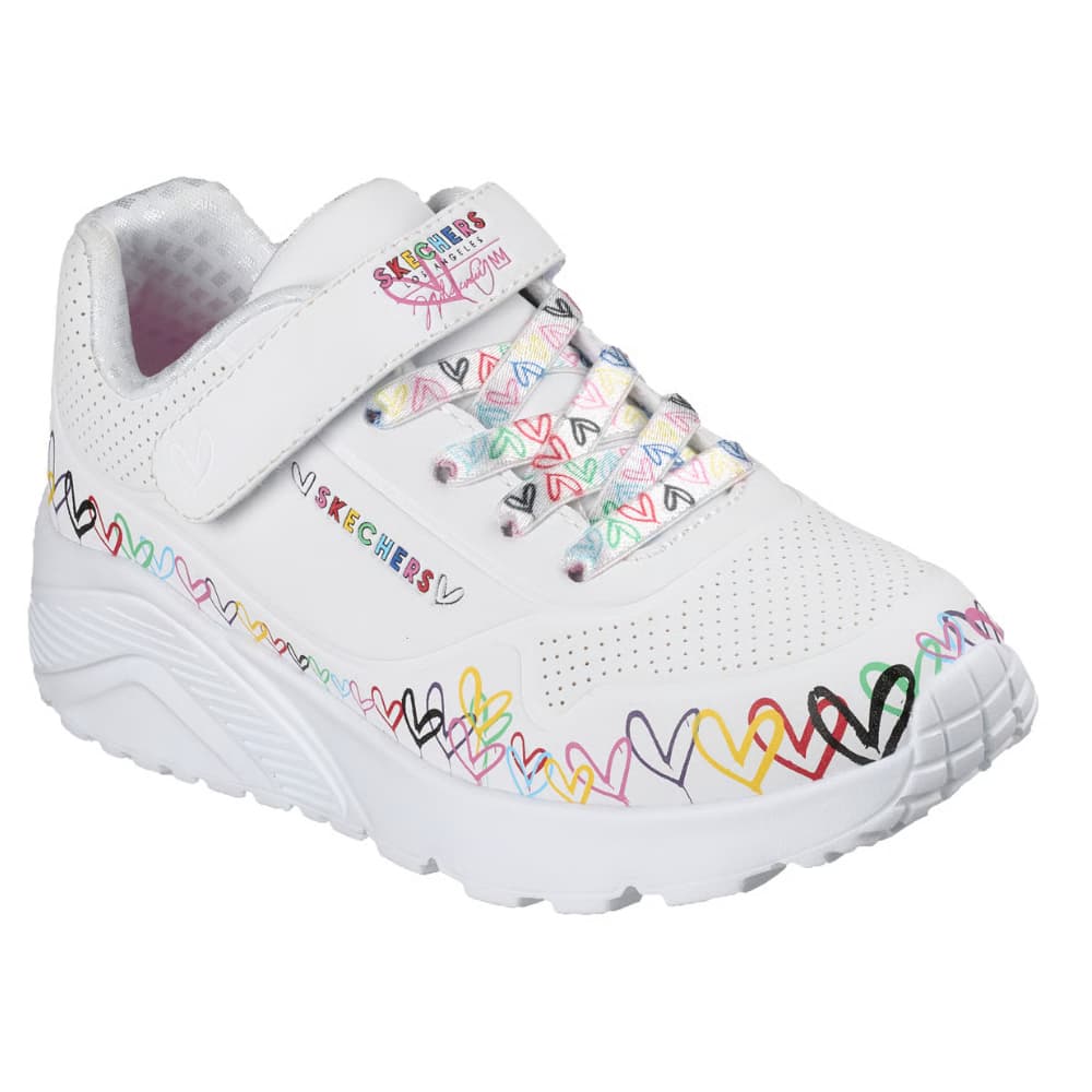 Skechers kids Girls JGoldcrown: UNO Lite - Heart Craze