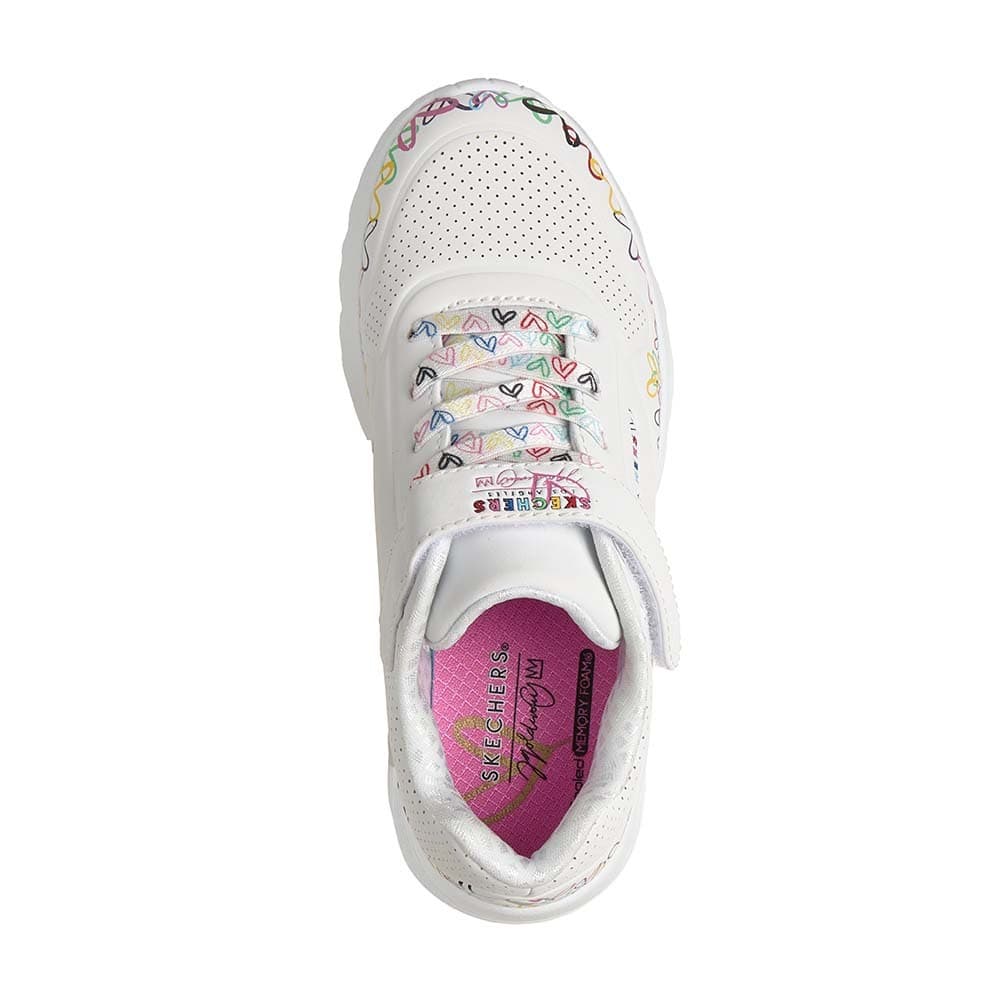 Skechers kids Girls JGoldcrown: UNO Lite - Heart Craze