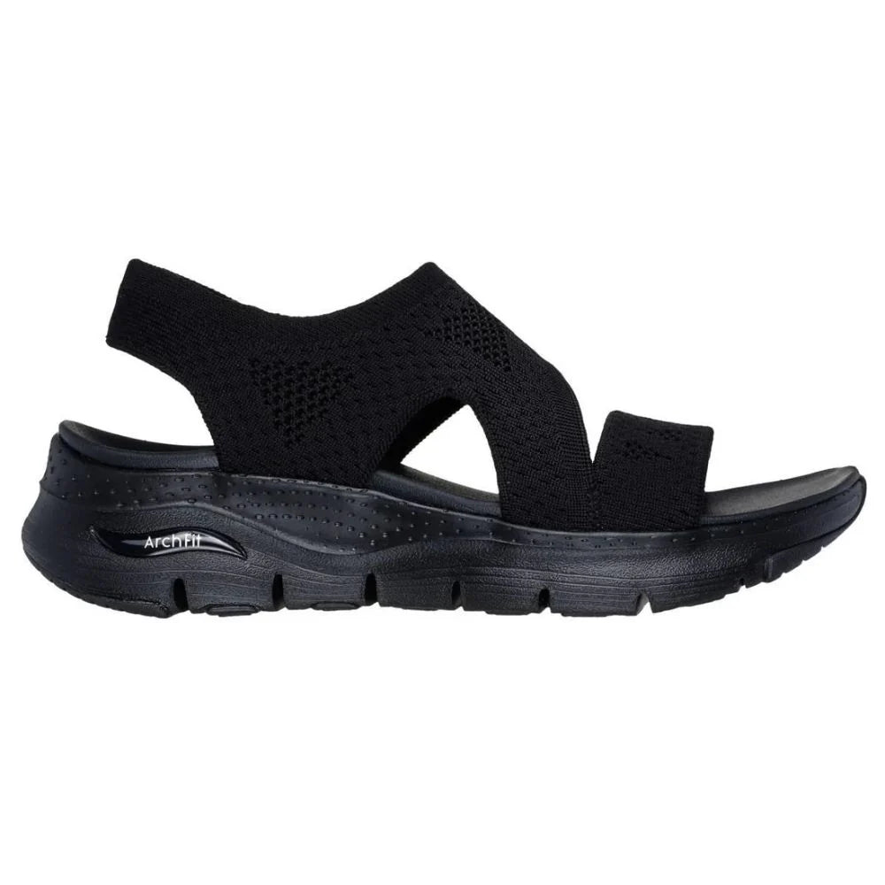 Skechers Women'sArch Fit Sandals Black Brightest Day