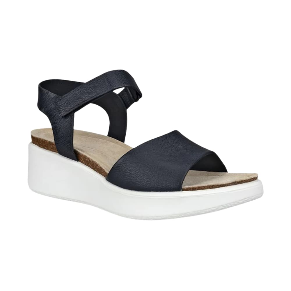 ECCO Women's flowt wedge Leather Cork Heeled Sandal