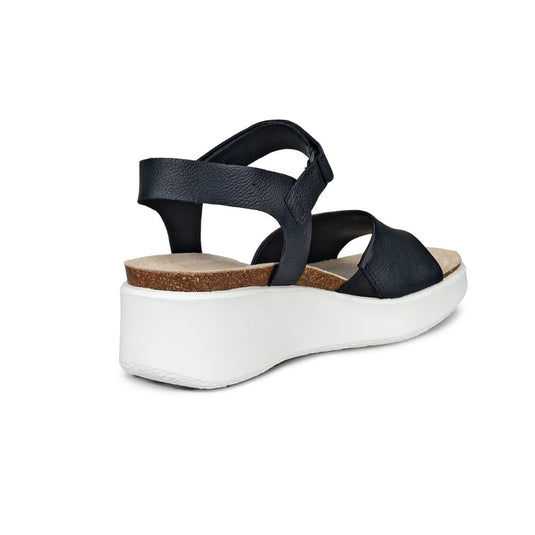 ECCO Women's flowt wedge Leather Cork Heeled Sandal