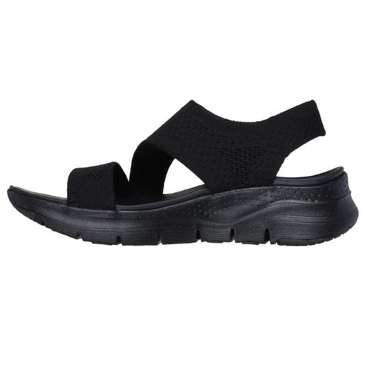 Skechers Women'sArch Fit Sandals Black Brightest Day