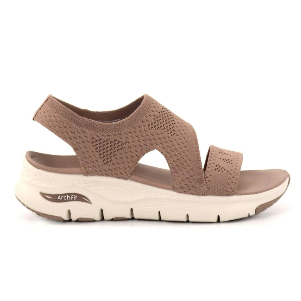 Skechers Women'sArch Fit Sandals Black Brightest Day