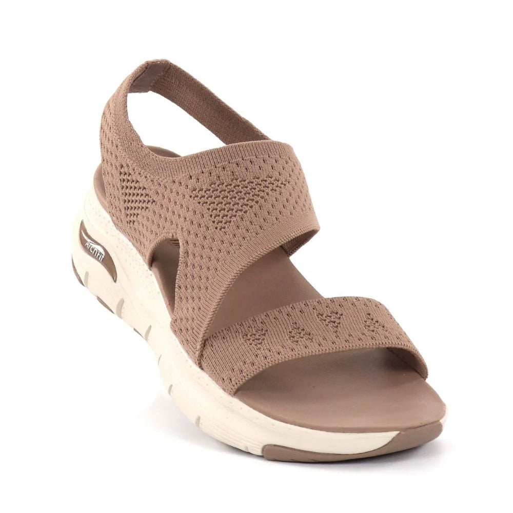 Skechers Women'sArch Fit Sandals Black Brightest Day