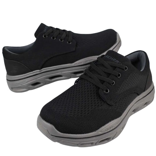 Skechers Men's  Textured Walking Shoes with Lace-Up Closure AED 405